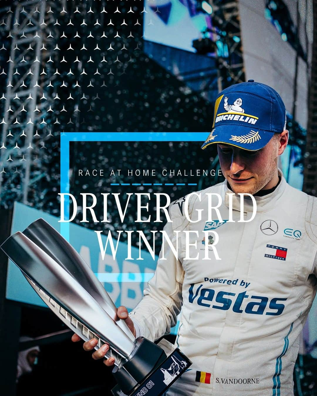 メルセデス・ベンツさんのインスタグラム写真 - (メルセデス・ベンツInstagram)「Here’s to the winner! 🥇🏆🙌 @svandoorne wins the @FIAFormulaE #RaceAtHome series. 🎉 Special thanks to all your support for @UNICEF during the race challenge in the past few weeks. 🙏  #drivenbyEQ #RaceAgainstCovid」6月11日 19時01分 - mercedesbenz