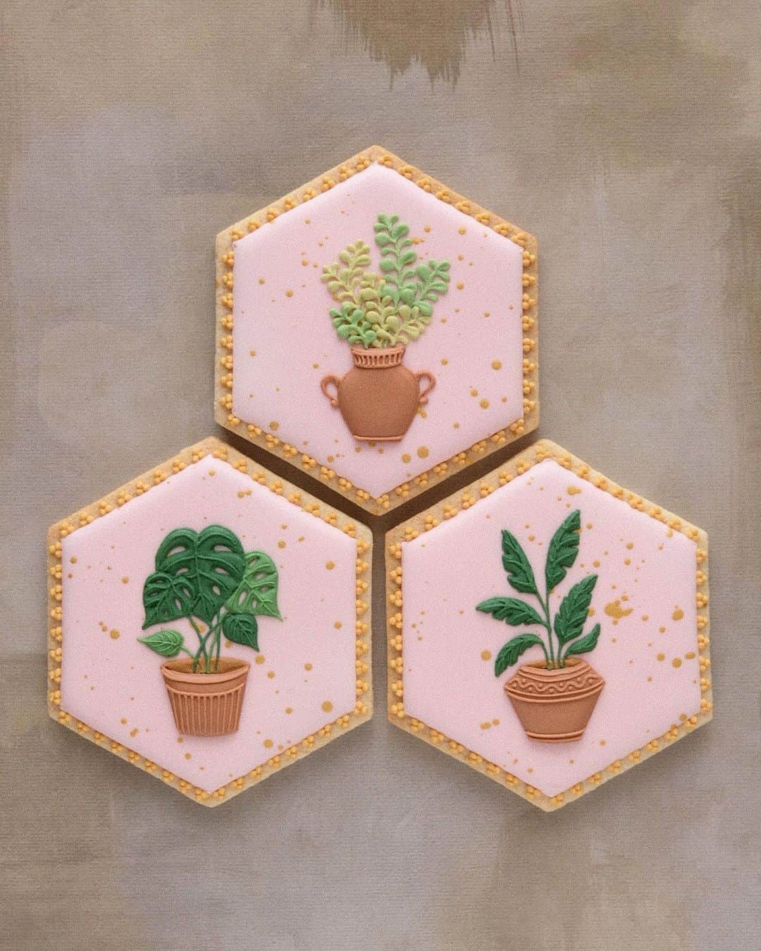 KUNIKAのインスタグラム：「Botanical cookies🌿🌱🍃🚿﻿ ﻿ #artofkunika」