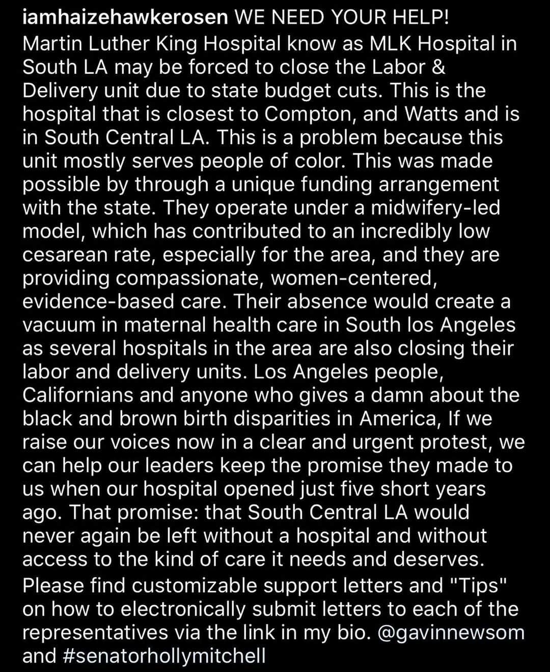 メリッサ・ラウシュのインスタグラム：「Please read the above and please help. Link in my bio to take action. Thank you for posting @therealhannahsimone ♥️ #Repost @iamhaizehawkerosen」