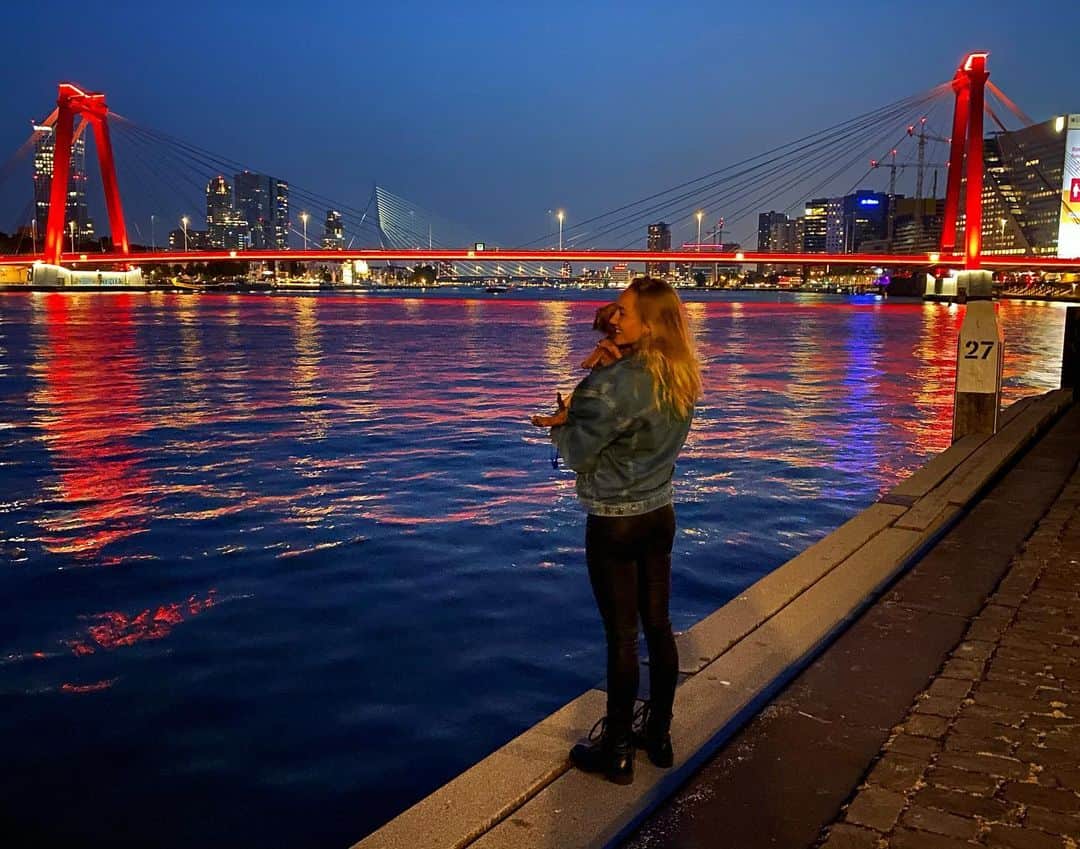 リーケ・ウェイファースのインスタグラム：「❤️Rotterdam✨#skyline」