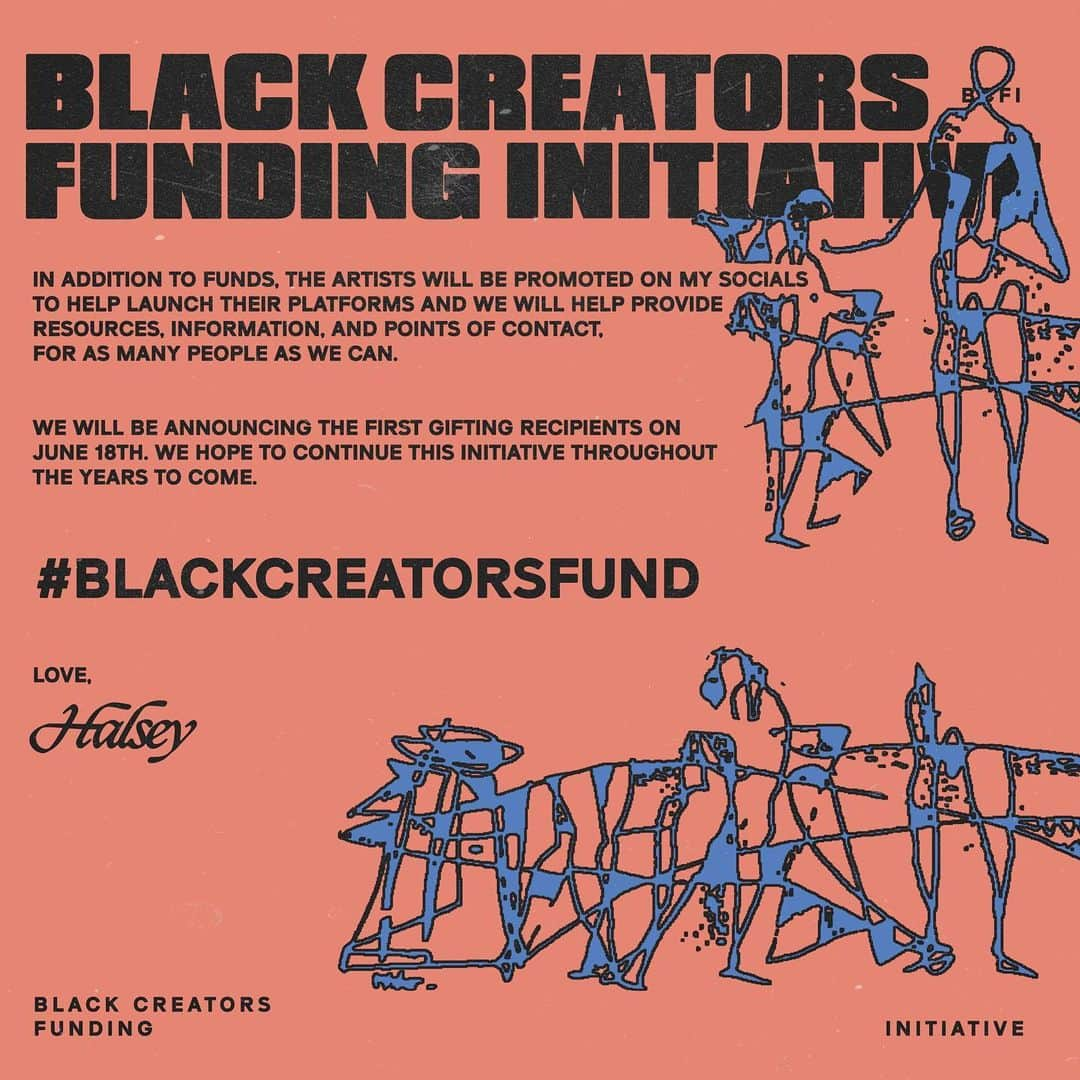 Halseyさんのインスタグラム写真 - (HalseyInstagram)「I am launching this to give funds, resources, and a platform to black creators. Looking for black creators who want to enrich the world with their work. 💗 Use #BLACKCREATORSFUND & tag your favorite black creators in the comments」6月12日 7時15分 - iamhalsey