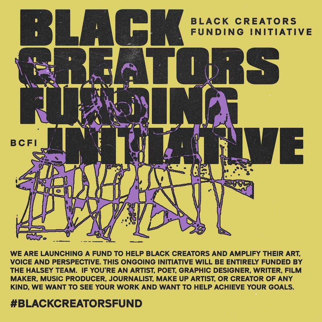 Halseyのインスタグラム：「I am launching this to give funds, resources, and a platform to black creators. Looking for black creators who want to enrich the world with their work. 💗 Use #BLACKCREATORSFUND & tag your favorite black creators in the comments」