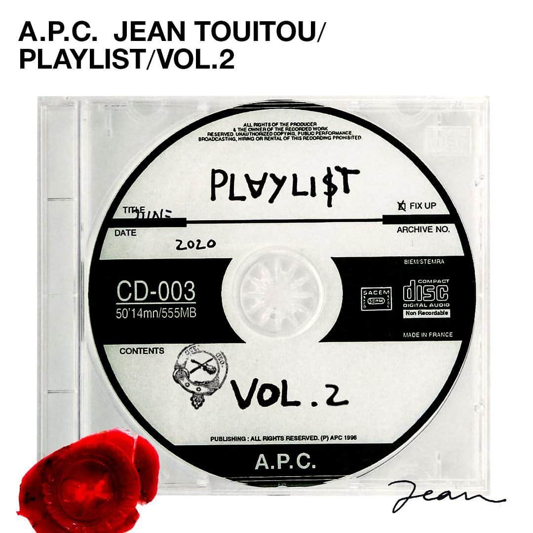 アーペーセーさんのインスタグラム写真 - (アーペーセーInstagram)「A.P.C. founder @jeantouitou has chosen a selection of tracks.  The second playlist is now available on Apple Music, Spotify, Deezer and YouTube.  Link in bio. #APC #APCMusic #JeanTouitou」6月11日 23時28分 - apc_paris