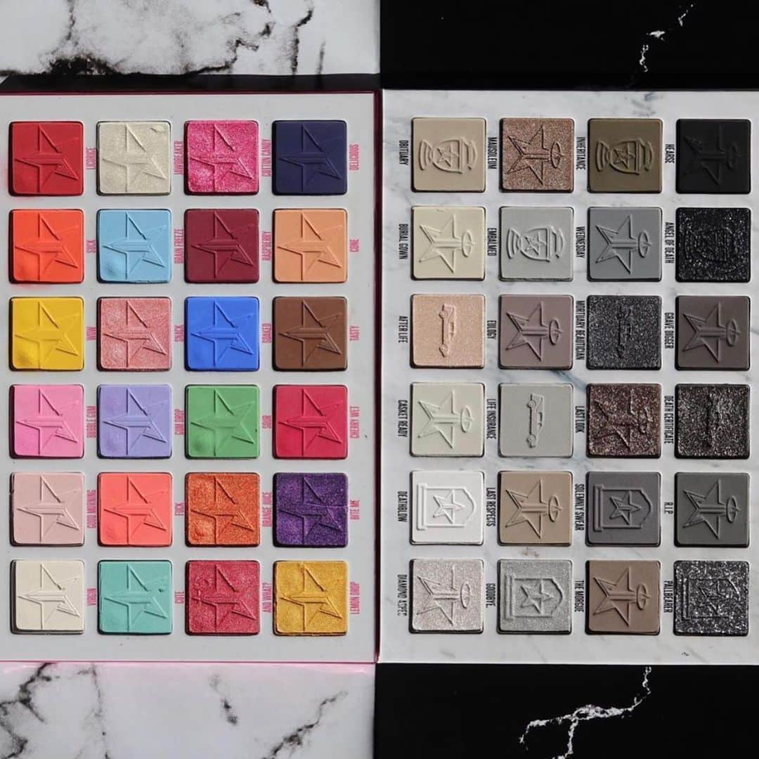 Jeffree Star Cosmeticsさんのインスタグラム写真 - (Jeffree Star CosmeticsInstagram)「A dynamic duo 🖤🌈 @literallylewis2.0 giving is a side by side of our Jawbreaker & Cremated palettes 🌟 Which one matches your vibe for the day? ✨ #jeffreestarcosmetics」6月12日 0時05分 - jeffreestarcosmetics