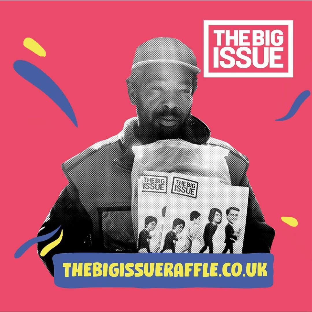 カサビアンのインスタグラム：「The homeless have been disproportionately impacted by the current covid-19 crisis.  @bigissue vendors have had their only way of making a living taken away from them.  We’re supporting Big Issue vendors through the #thebigraffle by raffling off a GUITAR LESSON WITH SERGIO!  Head to: thebigissueraffle.co.uk」