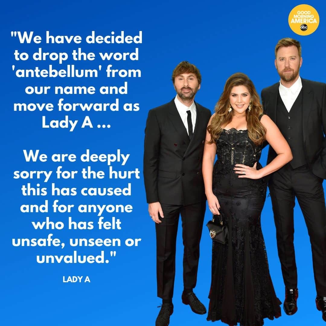 Good Morning Americaさんのインスタグラム写真 - (Good Morning AmericaInstagram)「NEW: Country trio Lady Antebellum is changing its name to Lady A in hopes of fostering inclusivity and equality for all of the group's fans. The term "antebellum" refers to the period of American Southern history before the Civil War, which included slavery. LINK IN BIO FOR FULL STATEMENT.」6月12日 1時50分 - goodmorningamerica