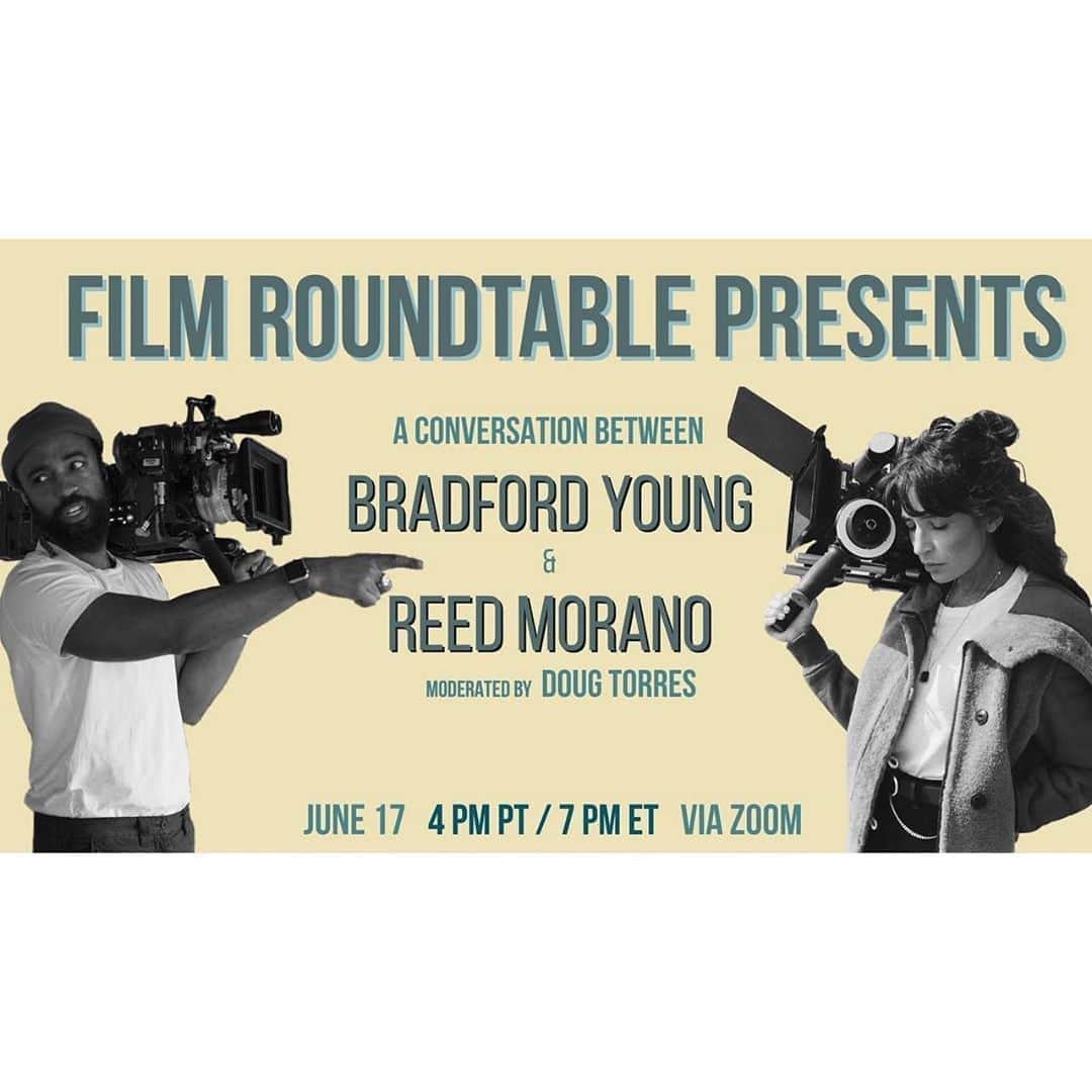 リード・モラノのインスタグラム：「Honored to join my friend Bradford Young in the first @filmroundtable conversation, moderated by Doug Torres. Follow @filmroundtable • “This intention behind this first  conversation will surround family.  Over these past few months we have all found ourselves unexpectedly at home with unlimited time to spend with our loved ones, all the while becoming clear on how precious that time actually is.  As we prepare to re-enter back into production, some of us are examining how to find a healthier work/life balance, and if there are even deeper changes that need to take place.” Date: June 17 Time: 7 PM ET / 4 PM PT The talk will take place live via Zoom. You can register at www.filmroundtable.org // link in bio」