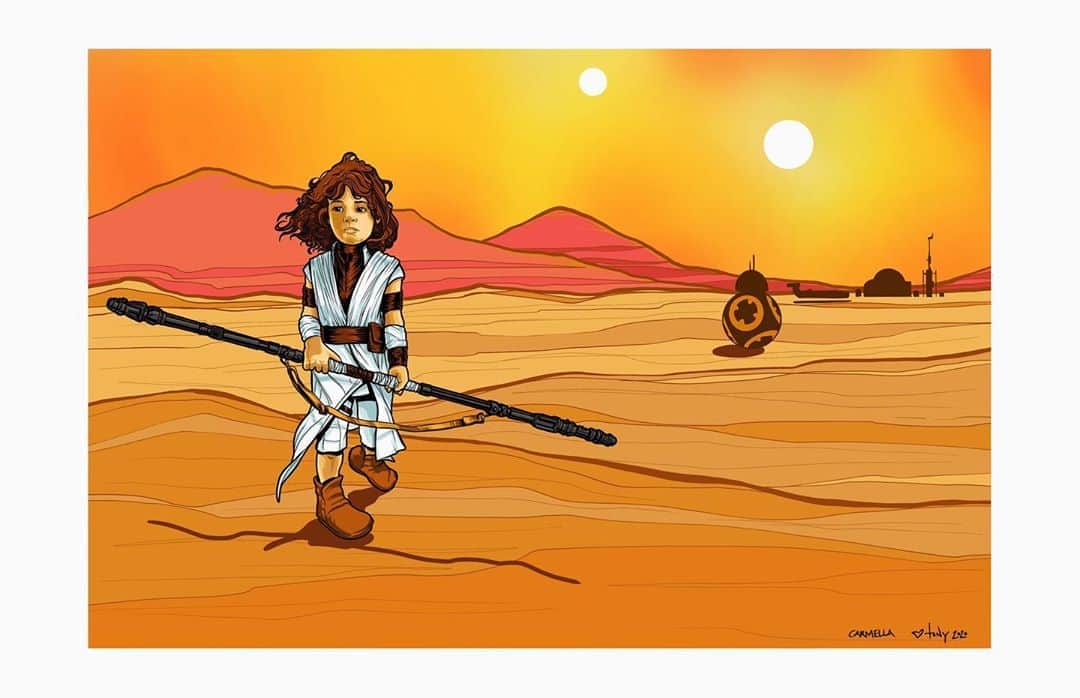 クリスティーナ・ペリーのインスタグラム：「my little rey. drawn by my amazing cousin @tonyperriart 💫」