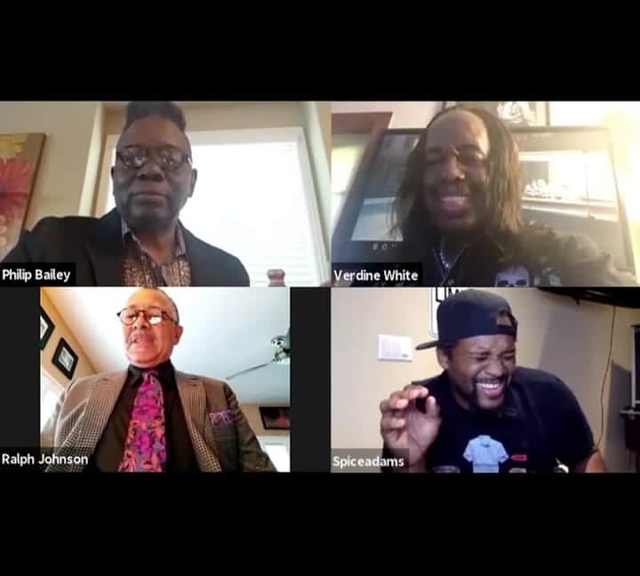 のインスタグラム：「As you know, we added a new element to the band. We are now known as Earth, Wind, Fire & Water. @spiceadams is Water. So far it's not going so well, but we have high hopes.⠀ #EWFW」