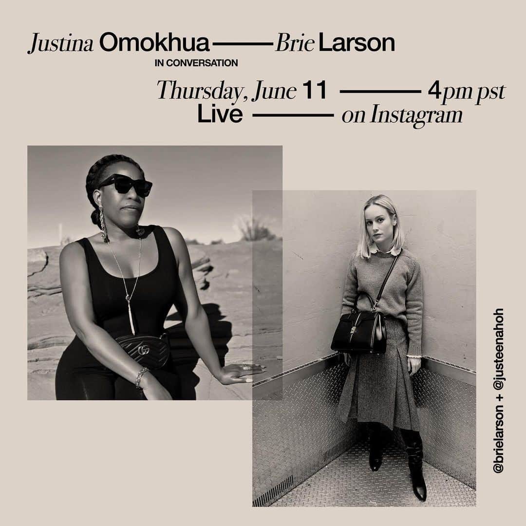 ブリー・ラーソンのインスタグラム：「See you in 2 hours. Feel free to write your questions below 💕」