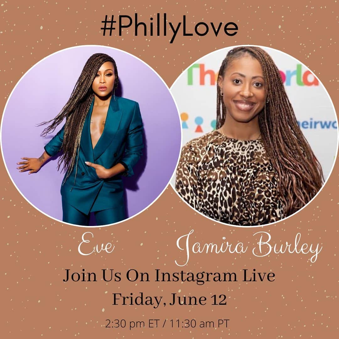 イヴさんのインスタグラム写真 - (イヴInstagram)「Hey guys, join me tomorrow on #instagramlive when I speak with the #amazing #activist @jamiraburley to get some insight and info on what’s happening in our #hometown #philly and how we can help to continue to move things forward! #phillylove」6月12日 8時41分 - therealeve