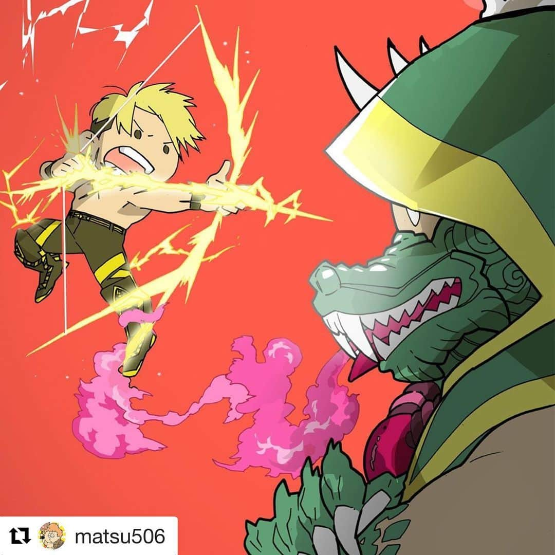 田中翔のインスタグラム：「#Repost @matsu506 with @get_repost ・・・ BE A DRAGON SLAYER! ⚡️🏹🐲🔥 #njcup2020 #完全にnext #njpw #njpwfanart」