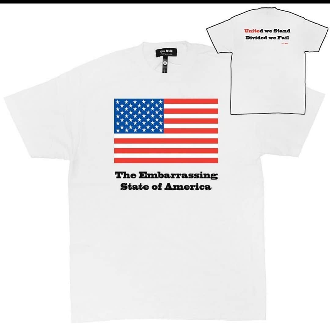サーシャ・グレイのインスタグラム：「My friends at SKIM MILK are releasing this shirt, check it. 100% proceeds go to charity Repost from @drinkthismilk using @RepostRegramApp - Just dropped our “UNITEd We Stand” shirt by Skim Milk.  What's going on in the USA rn is heartbreaking and the systematic mistreatment of people of color should make us ALL embarrassed.  Until the dignity of human life, equality of opportunity, rights and punishment (including the authorities) is restored; we can't give up the fight for justice.  As cliche as it may sound, only LOVE can wipe out hate.  UNITE with us in loving our fellow citizens, friends and family by buying this shirt and we will donate 100% of profits to @colorofchange. #blacklivesmatter」