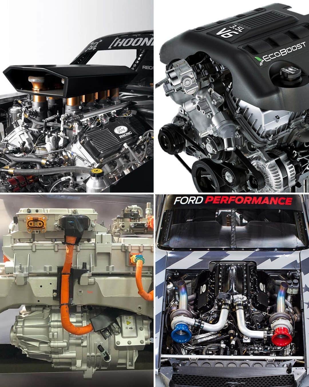 ケン・ブロックさんのインスタグラム写真 - (ケン・ブロックInstagram)「Great choices of @Ford engines for my Ford Mustang HOONIFOX concept! So, four, six, or eight cylinders? Forced induction or normally aspirated? EcoBoost? Or how about full-electric from the Mach E?? That’s the discussion with @theHoonigans @BrianScotto and #Hoonifox designer @AshThorp on this week's episode on my YouTube channel. (Link in bio) - Slide 1 - Clockwise from top left: Roush Yates (Normally Aspirated) V8 with ITB’s - Ford 3.5L EcoBoost V6 - Roush Yates (Twin-Turbo) V8 - Ford Mach E Electric 4 Motor. - Slide 2 - Clocwise from top left: Ford EcoBoost “RS” Inline 4 - Ford GT350 Flat-Plane V8 - Australian Barra XR6 Turbo Inline 6 - Ford 7.3L “Godzilla” V8 Gasser.  #choiceschoices #Fordpower」6月12日 10時53分 - kblock43