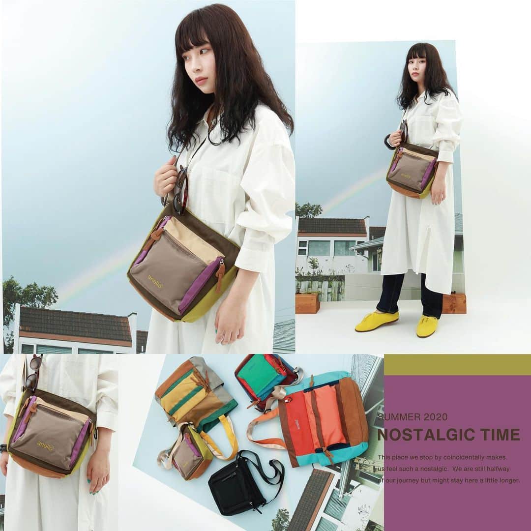 のインスタグラム：「. ■AT-B3634 NOSTALGIC M.F TOTE BAG A,D ■AT-B3633 MINI SHOULDER BAG B,C,BK . . #anello #anello_bag #bag #totebag #shoulderbag #OOTD #アネロ #バッグ #トートバッグ #ショルダーバッグ  #2020summer」