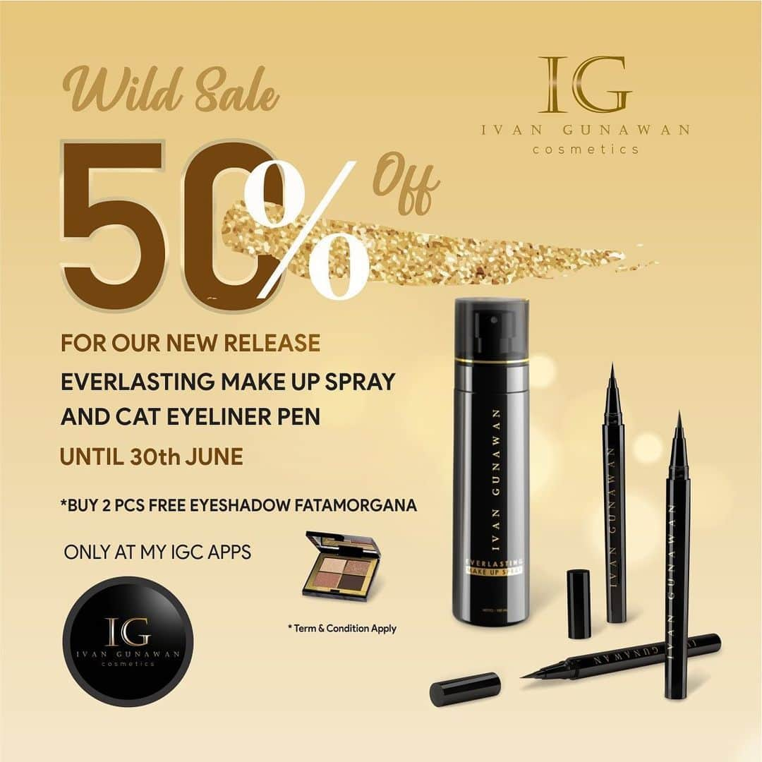 Ivan Gunawanさんのインスタグラム写真 - (Ivan GunawanInstagram)「Ladies.... . Grab the chance!!! . Kabar gembira nih, promo super dari aku, diskon 50% untuk 2 produk New Release @ivangunawan_cosmetics Everlasting make up spray dan Cat eyeliner pen. woooww!!! . Cuss download aplikasi My IGC di playstore.. Karena cuma disitu kalian bisa dapetin promo khusus ini . Happy Shopping Ladies...!!! #MyIGC #IGCosmetics #Effortlessbeauty」6月12日 13時04分 - ivan_gunawan