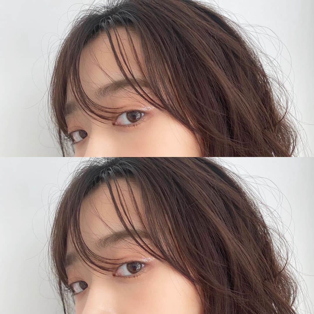 近藤千尋のインスタグラム：「今日の撮影は 目キラキラやで〜❤️👁 金曜日🌿明日はお休み💕 頑張りましょう✊✨✨ アメブロに、フルメイク写メは 載せております❤️🌻 #ラメメイク #夏メイク #ナチュラルメイク」