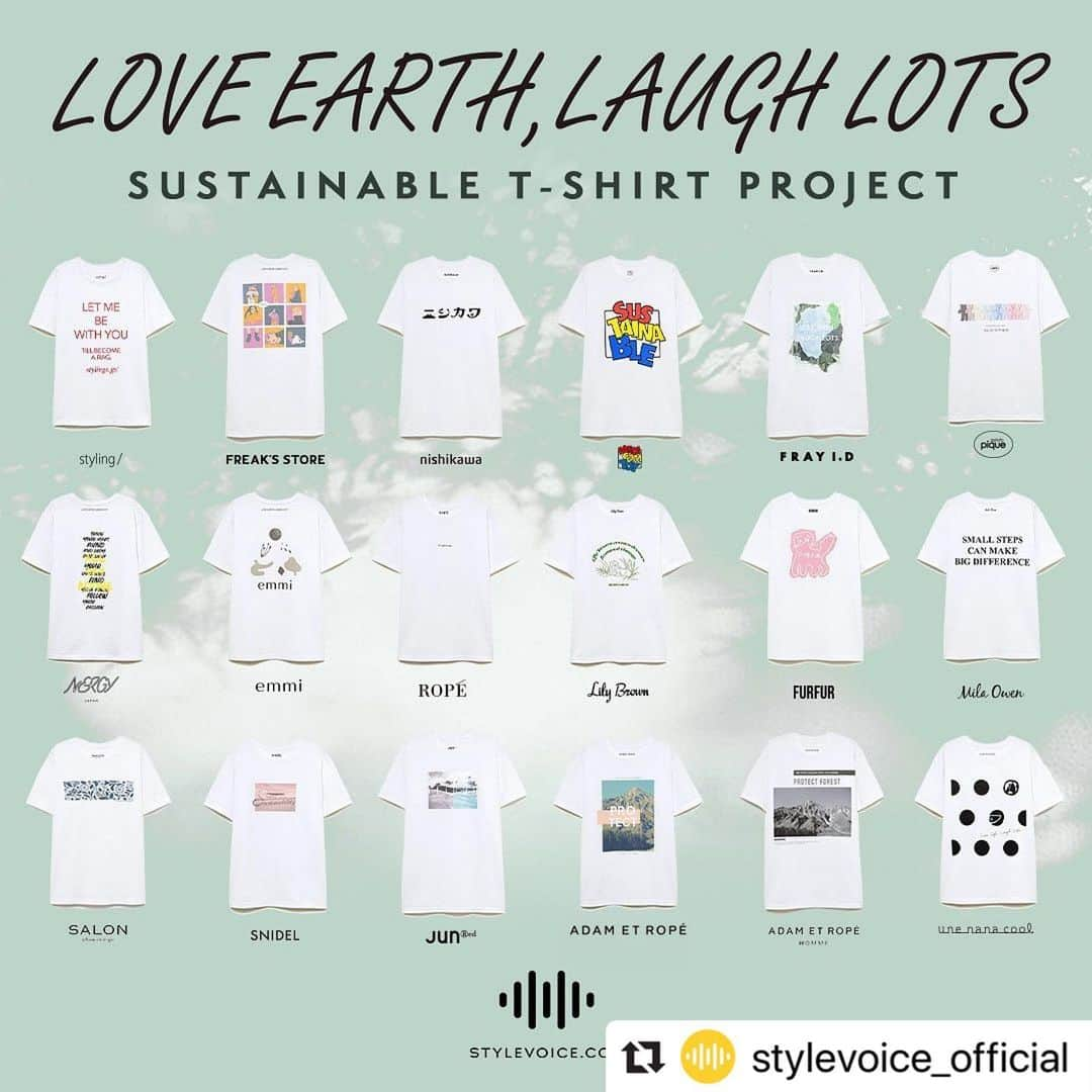 MEDICOM TOYさんのインスタグラム写真 - (MEDICOM TOYInstagram)「#Repost @stylevoice_official with @make_repost ・・・ 本日6月12日（金）﻿ 「LOVE EARTH,LAUGH LOTS ﻿ サスティナビリティTシャツプロジェクト」﻿ がスタート致しました。﻿ ﻿ ﻿ このプロジェクトは、﻿ 誰でも参加できるチャリティプロジェクトです。多くのブランド＆キュレーターの方々に﻿ サスティナブルに対する思いに共感頂き、﻿ それぞれの思いをデザインして頂きました。﻿ 売上の一部は一般社団法人「more trees」﻿ の活動に寄付し環境保護へ貢献していきます。﻿ ﻿ ﻿ 何から始めたらいいか迷っている方も﻿ 今すぐ始められる、みんなでつくる﻿ サスティナブルプロジェクトです。﻿ もっと身近にサスティナブルを﻿ 考えられる機会になりますように。﻿ ﻿ #stylevoice #スタイルヴォイス﻿ #スタイルボイス#サスティナブル﻿ #環境保護#チャリティ#Tシャツ﻿ #moretrees」6月12日 13時38分 - medicom_toy