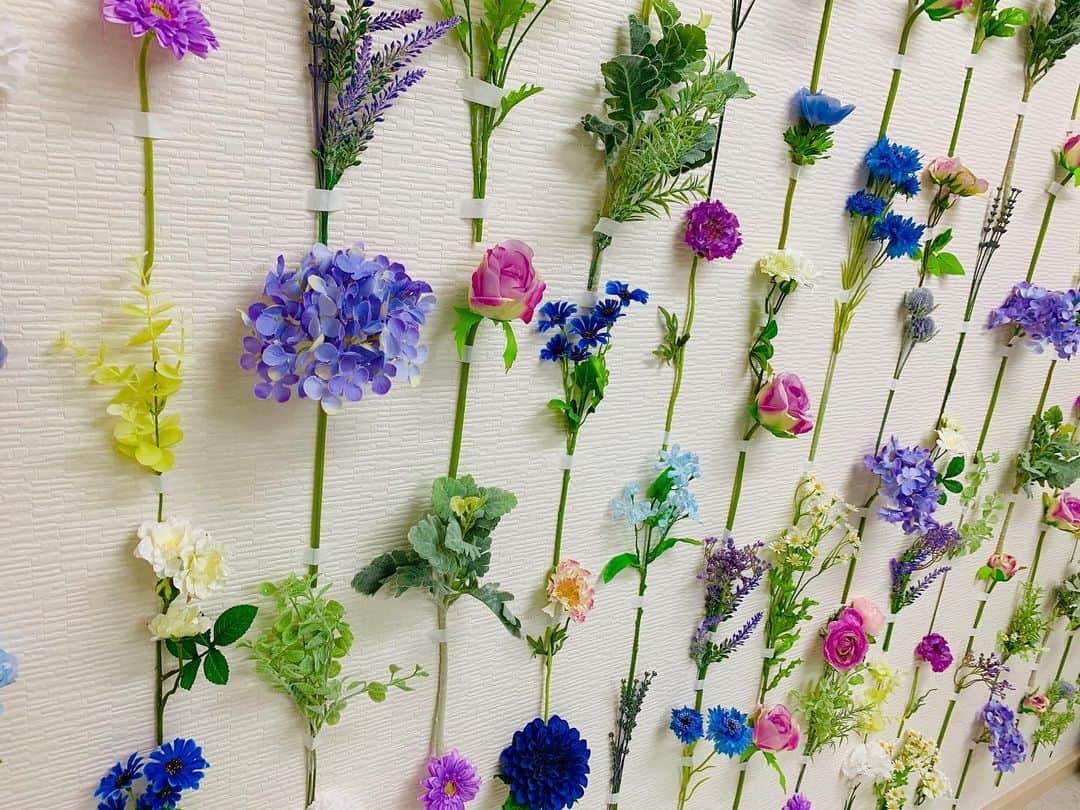 松下萌子さんのインスタグラム写真 - (松下萌子Instagram)「いつもチョークで汚れた私の爪をキレイキレイしてくれる　@mayranails0226  の壁を私がフォトスペースにアレンジしました🌼🌼💓 撮影にも、癒しにも、目の保養にも、是非隠れサロンに行ってみてね。 ちなみに、まつ毛エクステもできます👀🌹💓💓 #rustynail #nail #flower #wallflower #cute」6月12日 13時43分 - moecochalkart