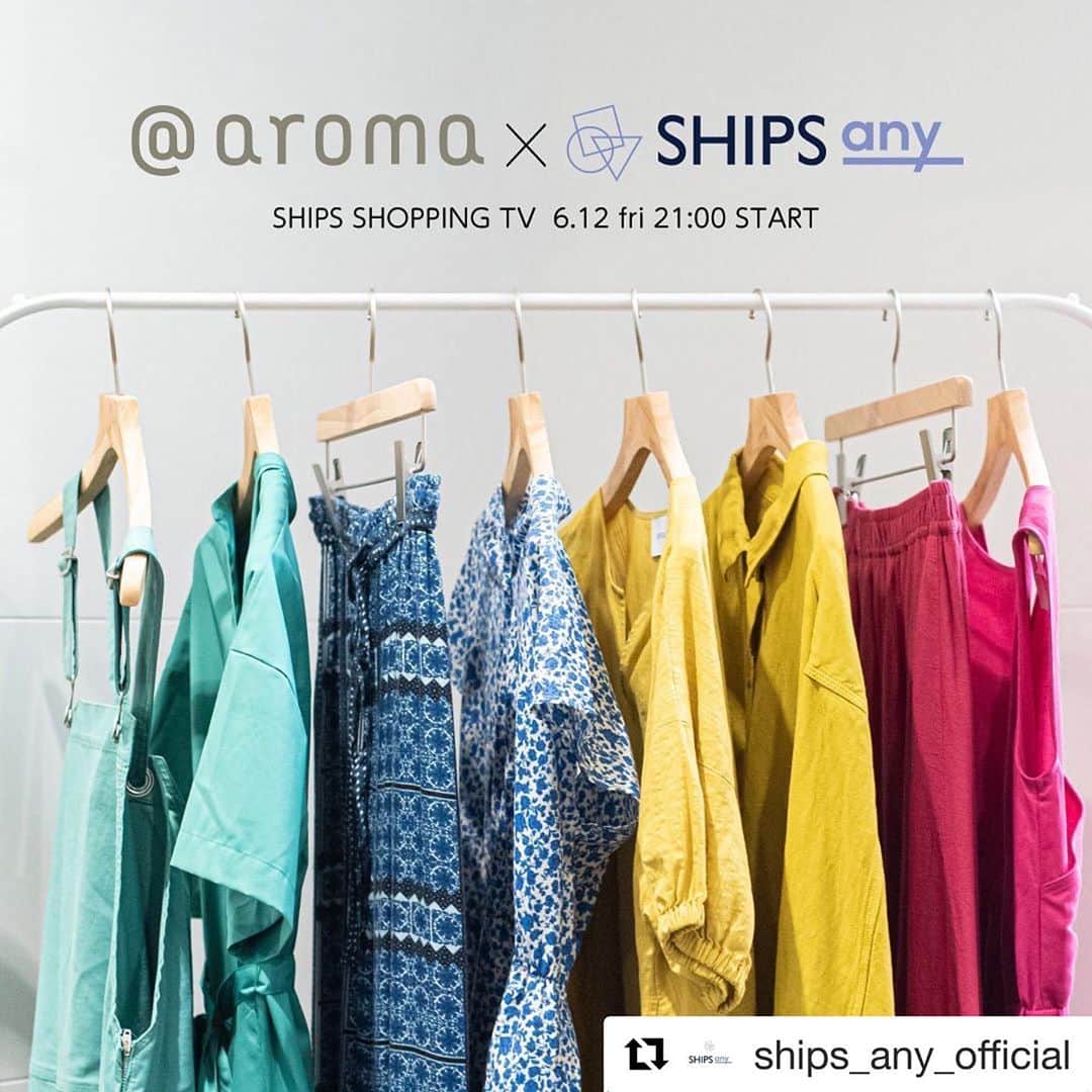 のインスタグラム：「本日21:00より『SHIPS SHOPPING TV』配信スタート！ @ataroma_official ×@ships_any_official による、今の気分で選ぶ香りとカラーアイテムをご紹介します。 . 香りのご紹介は、shipanyオリジナルの香りを手掛けたアロマ空間デザイナー・桑山佳織から、オリジナルの香りやこの季節におすすめの香りをご紹介しますので、ぜひご覧ください。 . 👉ライブコマースは、プロフィールのリンクよりご確認ください｜SHIPS SHOPPING TV . #ataroma #shipsany #ships #coordinate #aromaoil #coloritem #aromatherapy #アットアロマ #シップスエニィ #ライブコマース #カラーアイテム #色と香りのある暮らし」