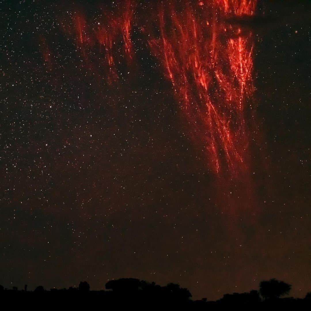National Geographic Travelさんのインスタグラム写真 - (National Geographic TravelInstagram)「Photos by @babaktafreshi | On a May night in Texas, with a far storm on the horizon and clear sky above, it was the perfect condition for this rarely captured phenomenon. This is a close-up of red sprites, an atmospheric puzzle. These large-scale electrical discharges occur in clusters above the troposphere about 50 to 90 kilometers (31 to 56 miles) high. Sprites are visible to unaided eyes as well, but they appear colorless and usually faint as just a patch of light flashing in the sky. A sensitive camera reveals the true color and stunning details. Sprites are challenging to capture, as they appear for only a fraction of a second and are much fainter than lightning. Swipe to see a wider angle view of another sprite a few minutes earlier.  Follow me @babaktafreshi for more of the world at night photography. #redsprites #atmospheric #twanight」6月13日 1時08分 - natgeotravel