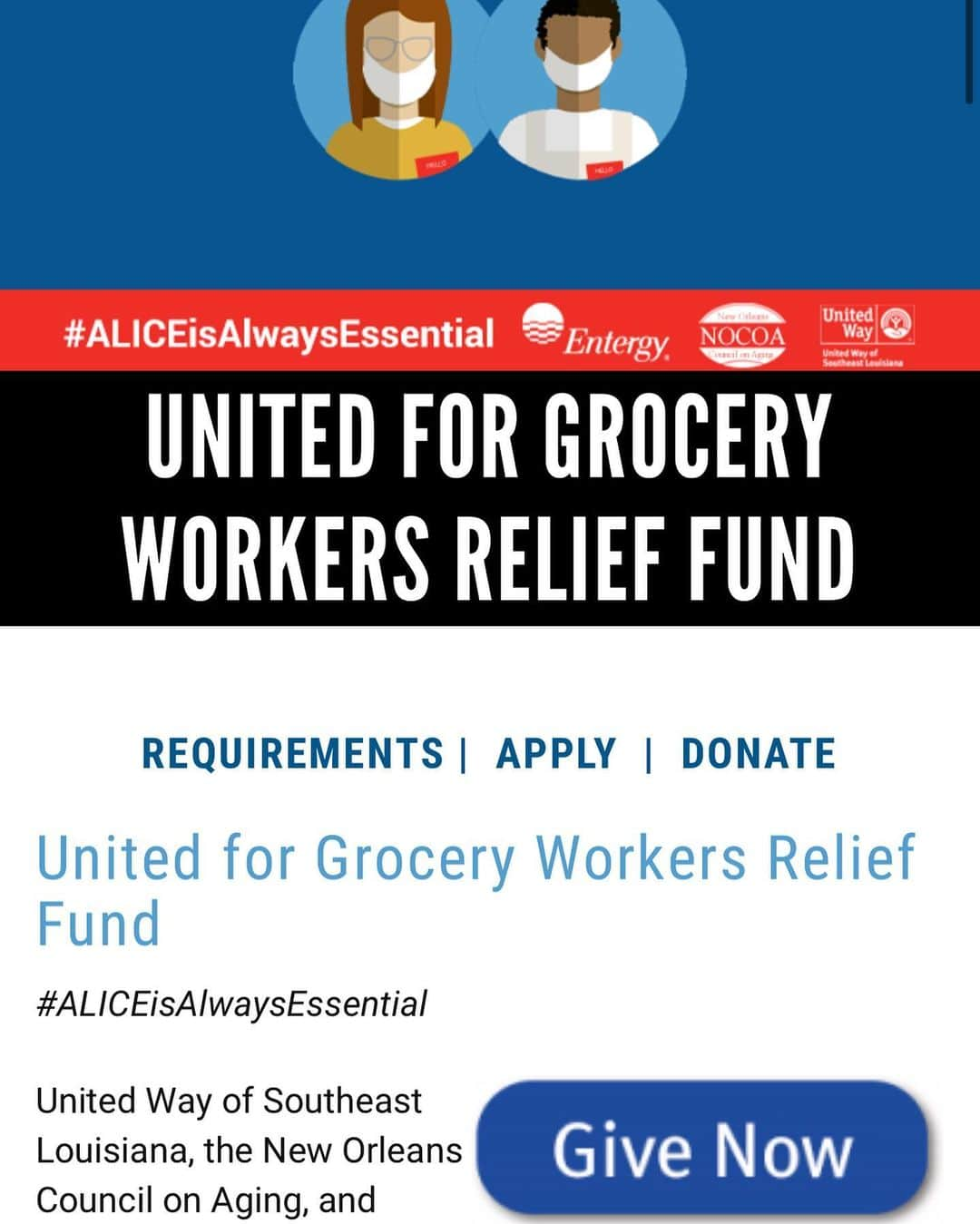 セバスチャン・スタンのインスタグラム：「Anthony is working on a great cause...United Grocery Workers Relief Fund (link in bio). Join me in donating and supporting the people who help us everyday.  Thank you! ❤️」