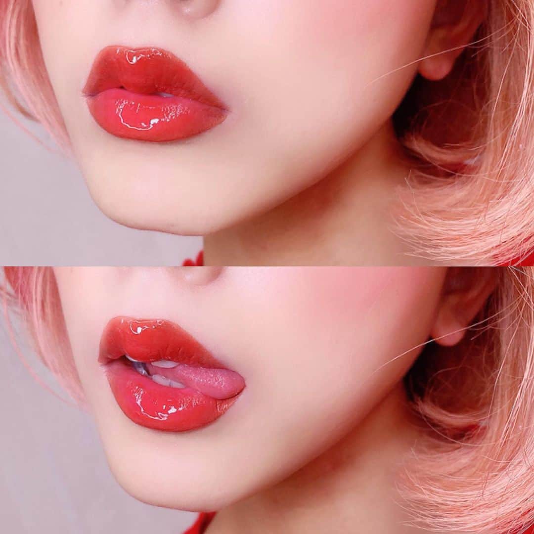 のインスタグラム：「💋﻿ ﻿ ただでさえ厚いくちびるを﻿ さらに分厚く描くのが最近のブームです。﻿ ﻿ ﻿ わたしはあまり上くちびるのお山がないけど﻿ 描いた所までがくちびるなので問題なし。﻿ 口角はむにゅっと見える角度を意識して。﻿ 下くちびるも全体的にオーバーに。﻿ ﻿ ﻿ 生まれつきの厚いくちびるは﻿ ずっと、なんとなく気に入ってなくて。﻿ （無いものを作るのはメイクで簡単に出来ても﻿ あるものを隠すのなかなか難しいのよね）﻿ でも開き直ったら逆にいい感じになりました🌹﻿ ﻿ ﻿ コンプレックスは徹底的に殺すか﻿ 逆に強調しまくってキャラ化させるか﻿ そのどちらかの方法で向き合ってます。﻿ 外見的なことに限らず🔪」