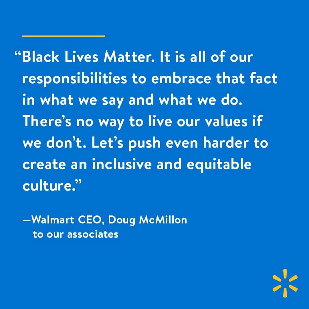 Wal-Mart Stores, Incのインスタグラム：「We’re listening. We’re learning. We’re taking action. Last week, Walmart and the Walmart Foundation committed $100 million over five years to address racism head-on and accelerate meaningful change in communities across the country. Link in bio.」