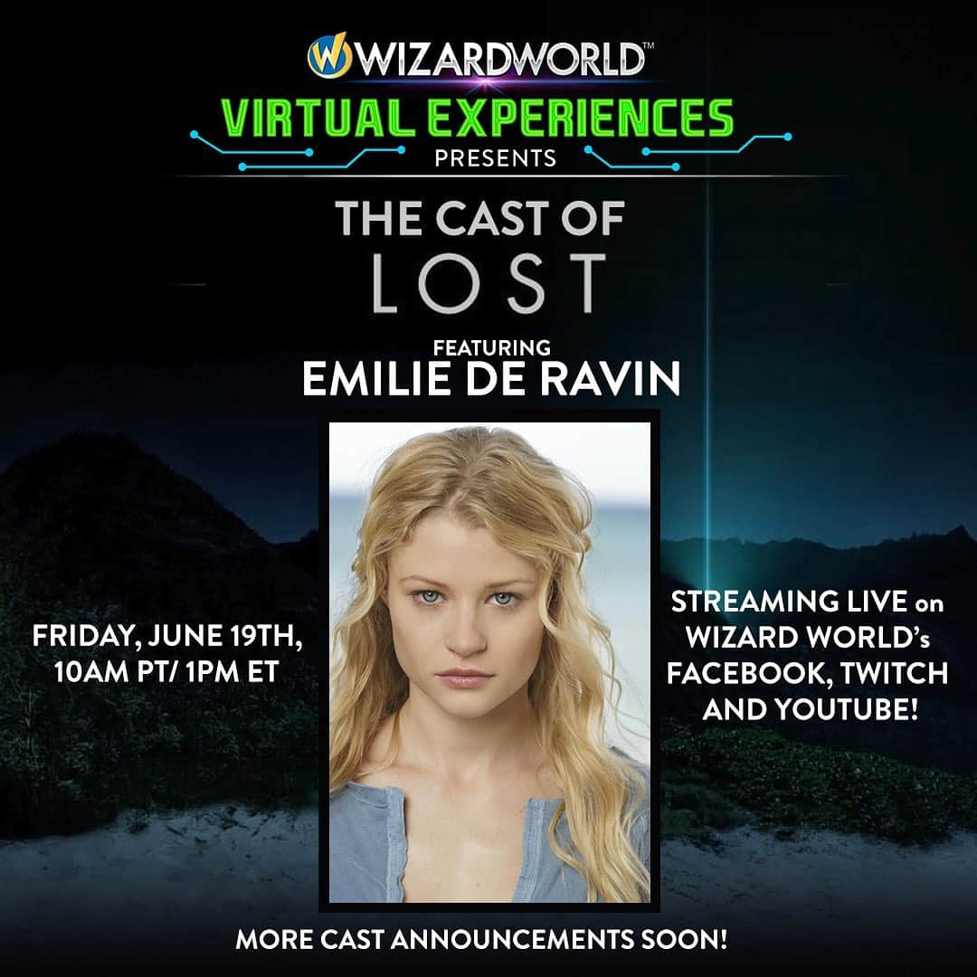 エミリー・デ・レイヴィンさんのインスタグラム写真 - (エミリー・デ・レイヴィンInstagram)「Friday June 19th 10am PST/1pm EST💥 #LOST 🏝 @wizardworld  more info & tix coming soon」6月13日 7時20分 - emiliede_ravin