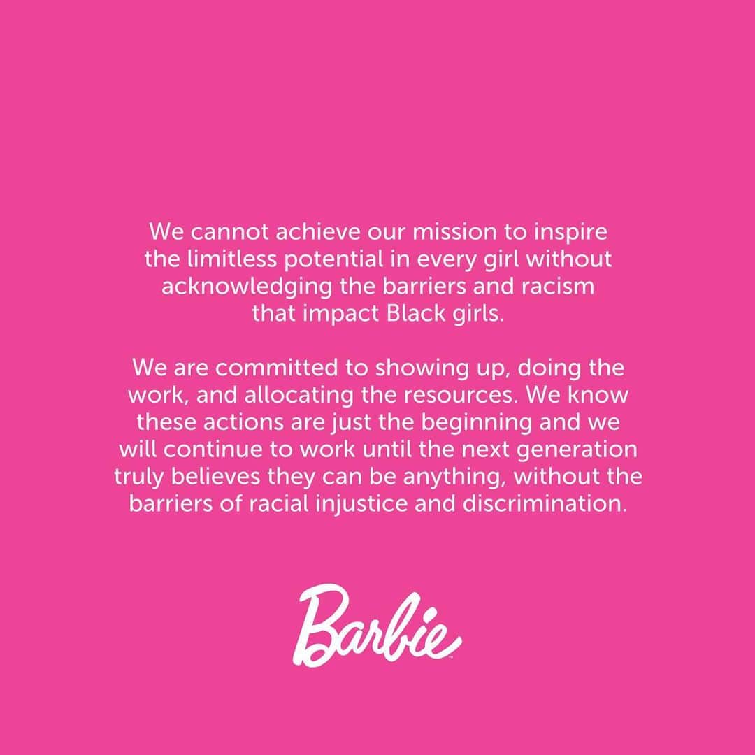 バービーさんのインスタグラム写真 - (バービーInstagram)「This is our Commitment to the Black Community. Read the full statement via the link in bio.」6月13日 7時38分 - barbie
