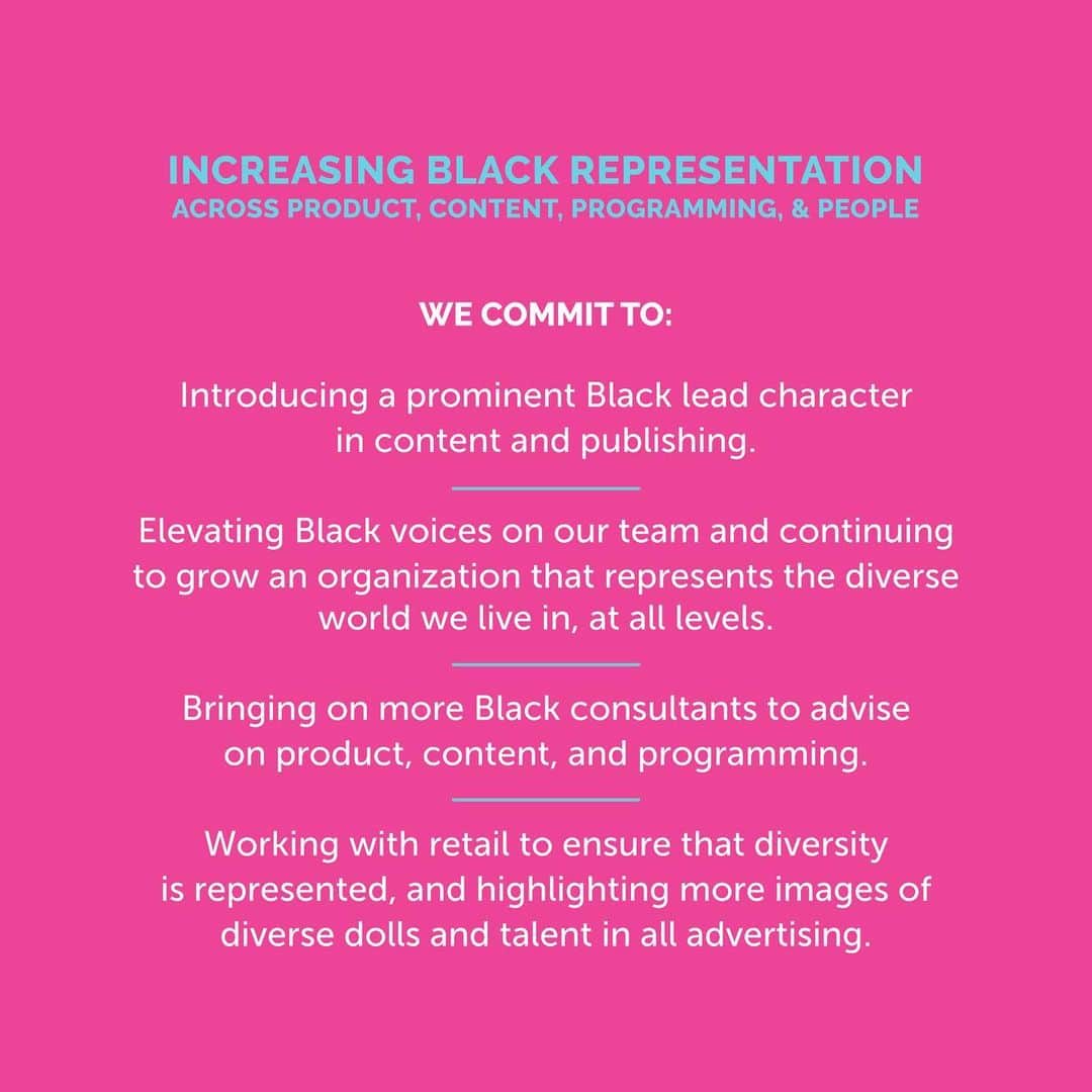 バービーさんのインスタグラム写真 - (バービーInstagram)「This is our Commitment to the Black Community. Read the full statement via the link in bio.」6月13日 7時38分 - barbie
