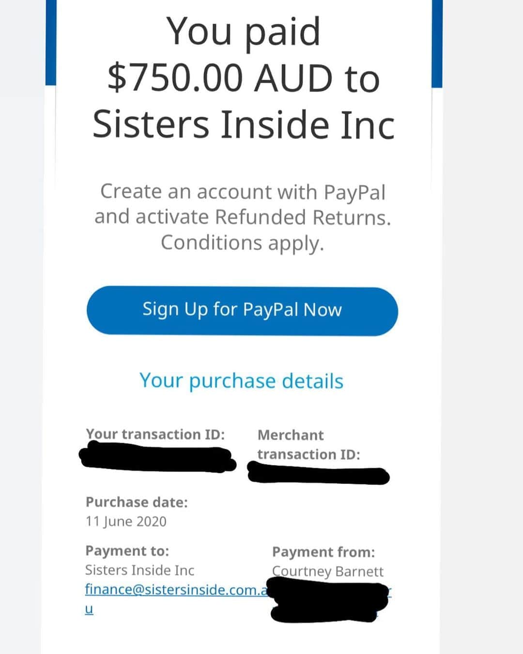 コートニー・バーネットのインスタグラム：「You raised $1,428.93 on @bandcamp friday, thanks for yr support. I donated it to Sisters Inside (AUS) and @blackandpinkorg (US) two great orgs fighting for women, LGBTQIA+ folk and people living with HIV/AIDS in prison. www.sistersinside.com.au www.blackandpink.org」