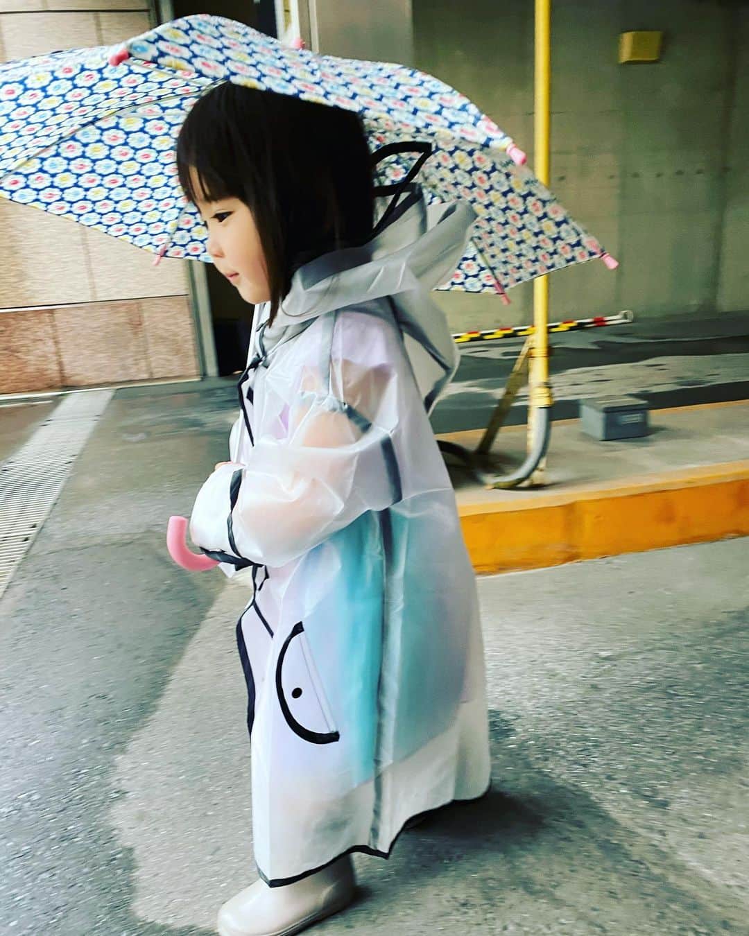 酒井景都さんのインスタグラム写真 - (酒井景都Instagram)「雨の日きこたま☔️。梅雨に備えて色々買っていたレイングッズの出番です。みずたまりのことを「水玉」あった！と言って遊んでいました。今はいろんな言い間違い、覚え間違いが可愛い♡  傘は　@cathkidston のもの。その他レイングッズすぐサイズアウトするであろうものはお安く購入。クレジットはROOMにて✔️ #キッズコーデ #雨の日コーデ #今日のきこたま #3歳0ヶ月」6月13日 18時00分 - katiiesakai