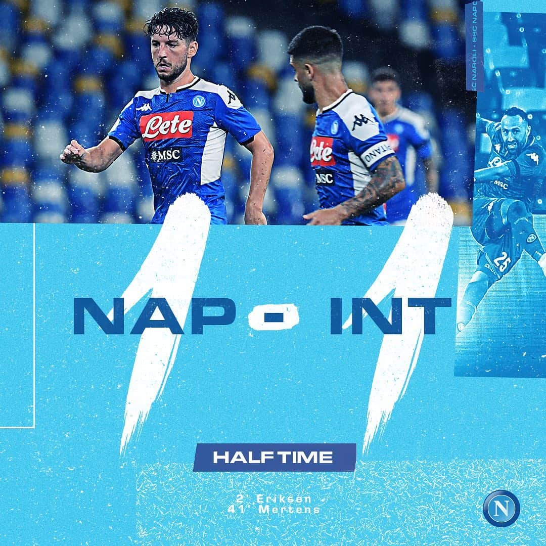 SSCナポリさんのインスタグラム写真 - (SSCナポリInstagram)「⏱ 45’+1’ | Fine primo tempo ⚽ #NapoliInter 1-1 💙 #ForzaNapoliSempre」6月14日 4時55分 - officialsscnapoli