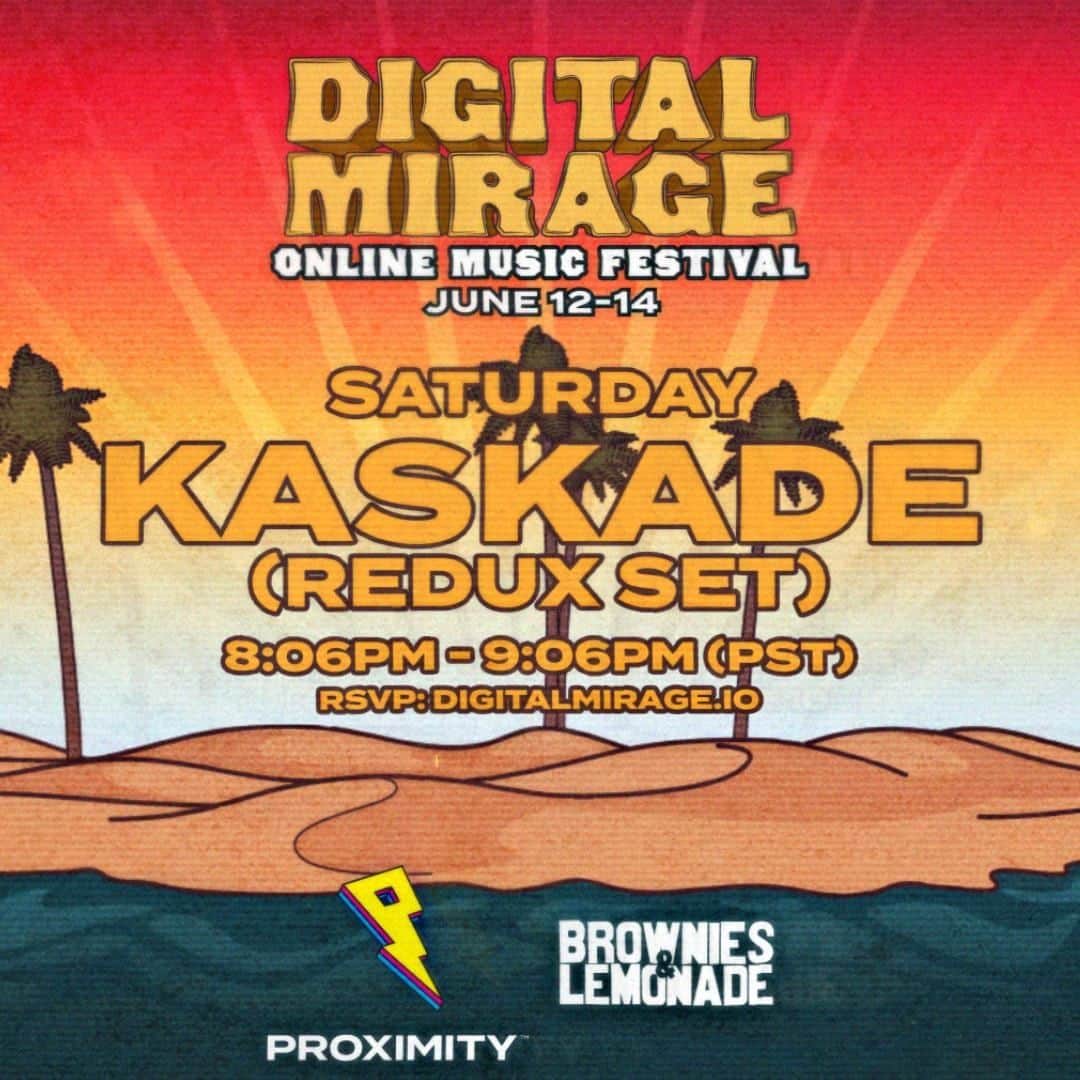 カスケイドのインスタグラム：「TONIGHT: 8:06 - 9:06 Pacific⁠ A special #REDUX set for #DigitalMirage to benefit Equal Justice Initiative @eji_org + @ColorOfChange⁠ RSVP//Stream: digitalmirage.io (link in bio)⁠ @Proximity @browniesandlemonade⁠」