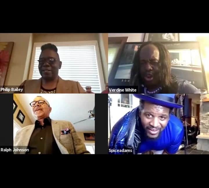 アース・ウィンド・アンド・ファイアーのインスタグラム：「🌊 Later, on the call, Water (@spiceadams) showed us some of the ideas he had for improving the choreography in our shows.⠀ #EWFW Earth, Wind, Fire & Water」