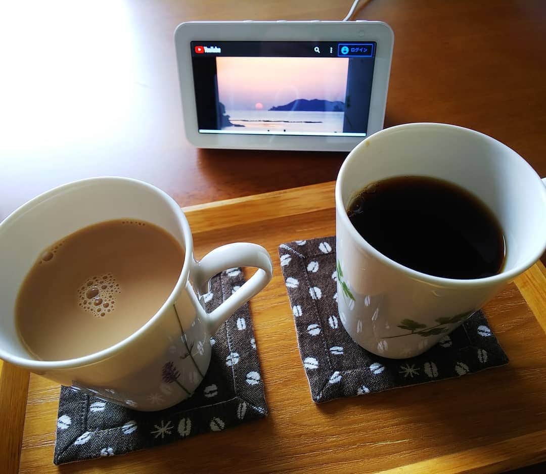 みながわゆみさんのインスタグラム写真 - (みながわゆみInstagram)「#アレクサ #コーヒー #coffee #コーヒー好き #コーヒー好きな人と繋がりたい #朝のコーヒー #コーヒータイム #癒やされる時間 #のんびり #カフェオレ」6月14日 8時44分 - nama.09.19