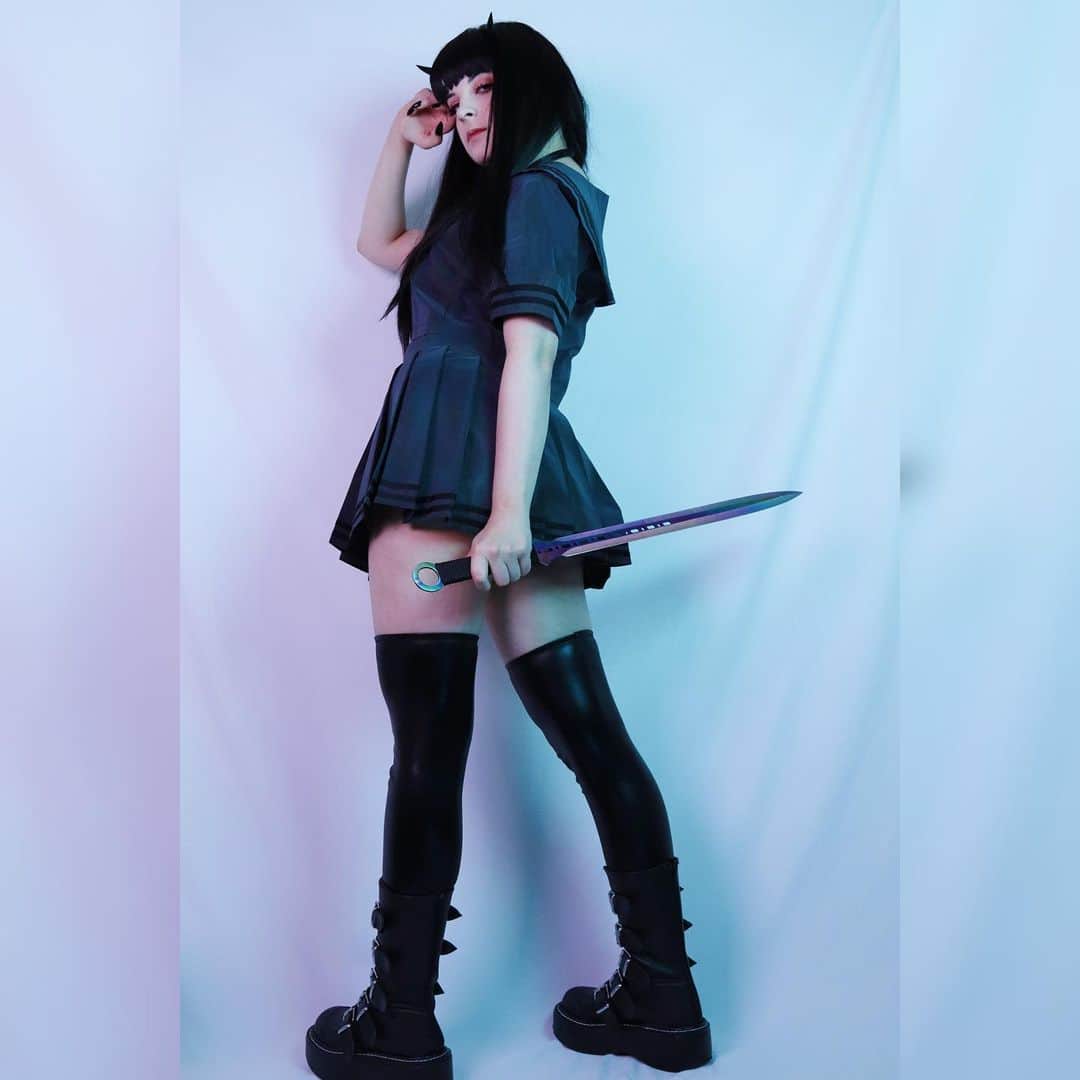 Tessaさんのインスタグラム写真 - (TessaInstagram)「More Cyber Seifuku!🏙 Had such a good stream last night, and hit affiliate too!🥺Thank you to everyone who helped get me there.🖤」6月14日 8時50分 - hiso.neko