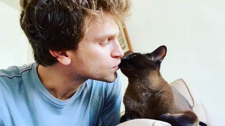 キーガン・アレンのインスタグラム：「Russian roulette of being a cat owner @tynthecat」