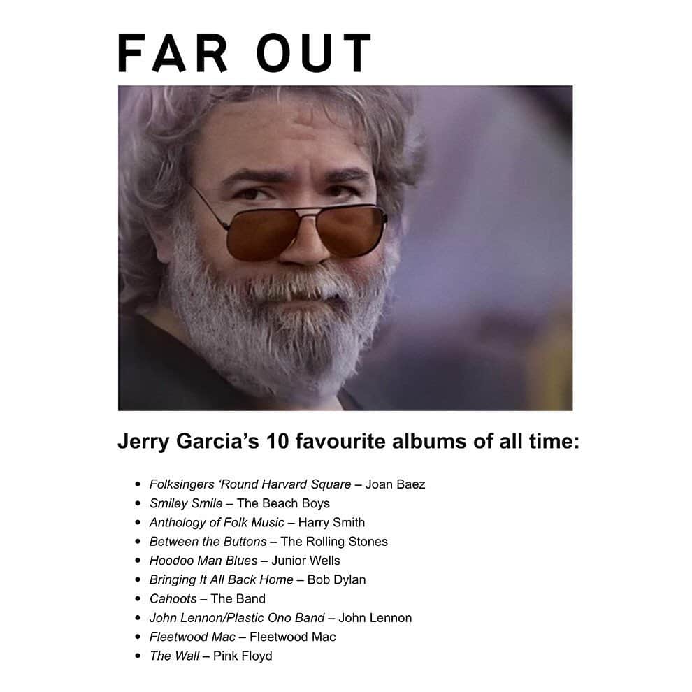 ブライアン・ウィルソンさんのインスタグラム写真 - (ブライアン・ウィルソンInstagram)「Far out Magazine list Jerry Garcia’s 10 favorite albums of all time.  #smileysmile @jerrygarcia @gratefuldead #deadheads #thebeachboys #brianwilson @faroutmagazine」6月29日 4時02分 - brianwilsonlive
