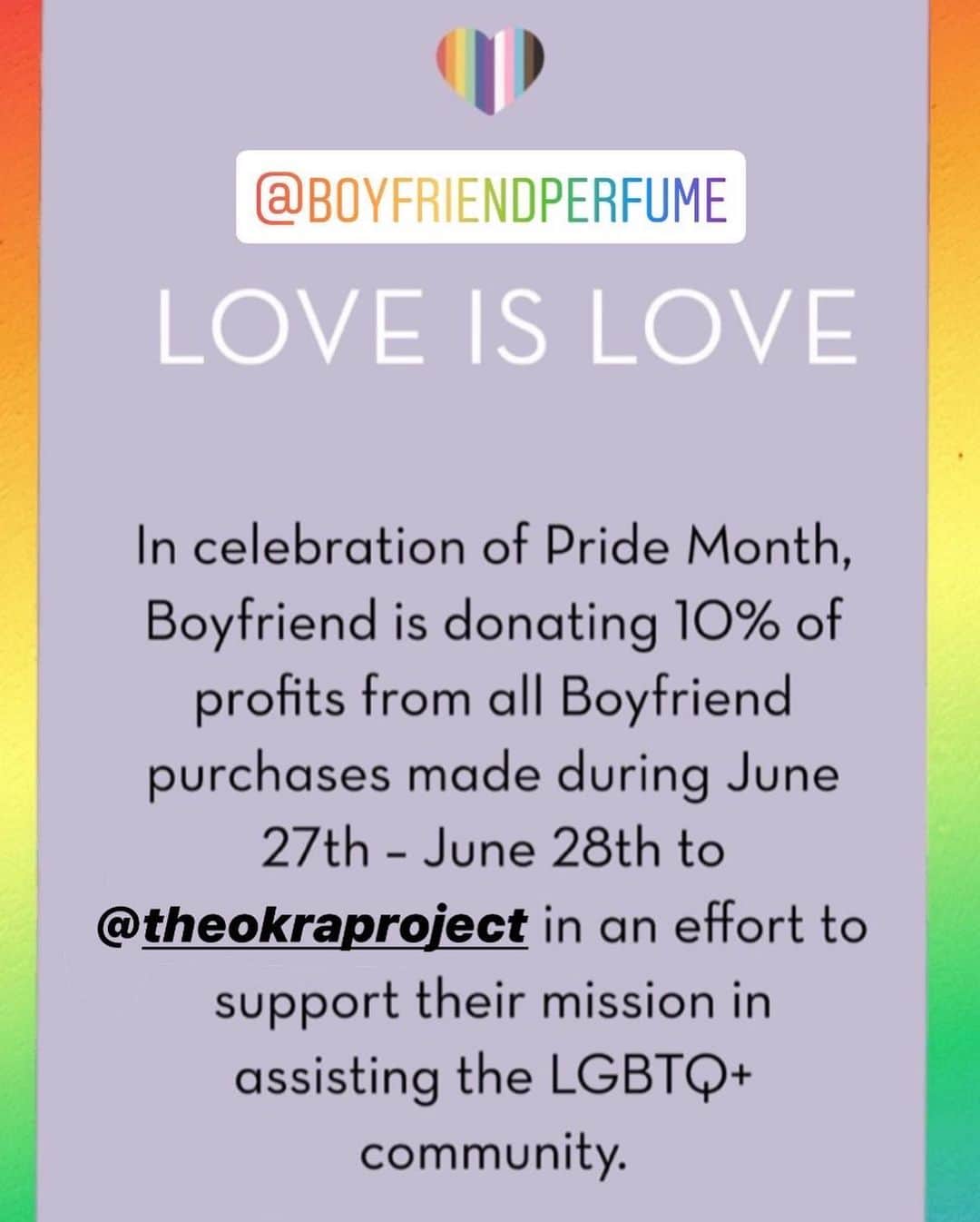 ケイト・ウォルシュさんのインスタグラム写真 - (ケイト・ウォルシュInstagram)「Happy #Pride Month Babes! 🏳️‍🌈 I’m so excited that @BoyfriendPerfume will be donating 10% of profits from all purchases made from our pride sale, which ends today, to @TheOkraProject ❤️ So hurry and head over to the link in bio where we’re having an amazing BOGO!! Purchase a 50mL Eau de Parfum & choose either a FREE 8mL EDP, Rollerball, or Hand & Body Crème⁣ ✨ Sale ends tonight, use code: LOVEWINS 💋  You’re also now able to shop now and pay later, interest-free with @Klarna💗」6月29日 5時55分 - katewalsh