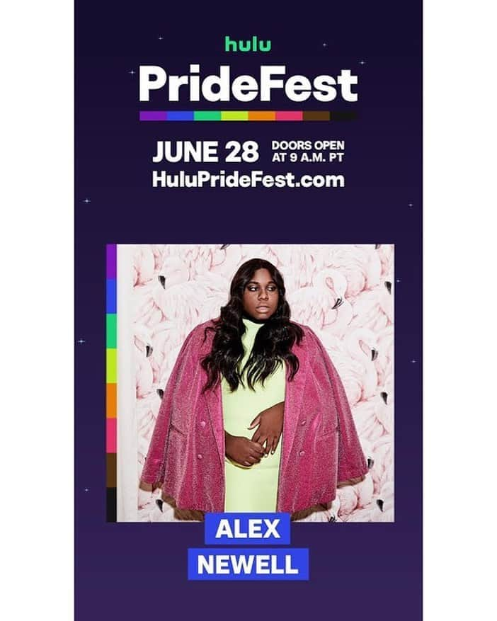 アレックス・ニューウェルさんのインスタグラム写真 - (アレックス・ニューウェルInstagram)「Tune in to see me perform at @Hulu PrideFest! Doors open at 9 am PT for an all-day virtual celebration of Pride! Find it at www.HuluPrideFest.com. #prideneverstops #hulu」6月29日 6時04分 - thealexnewell