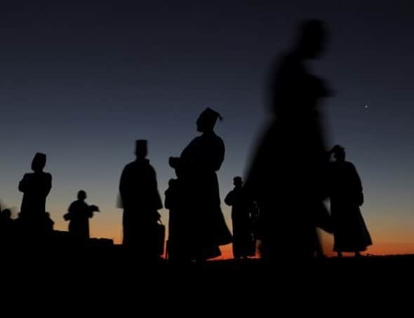AFP通信さんのインスタグラム写真 - (AFP通信Instagram)「AFP Photo 📷 Jaafar Ashtiyeh - Samaritans gather to pray on top of Mount Gerizim near the northern West Bank city of Nablus as they celebrate the Shavuot festival at dawn, on June 28, 2020. Shavuot marks the giving of the Torah at Mount Sinai seven weeks after the exodus of the Jewish people from Egypt. The Samaritan religion is based on four principles of faith, one God - the God of Israel, one Prophet - Moses Ben Amram, the belief in the Torah - the first five books of the Bible and one holy place - Mount Gerizim.」6月29日 6時47分 - afpphoto