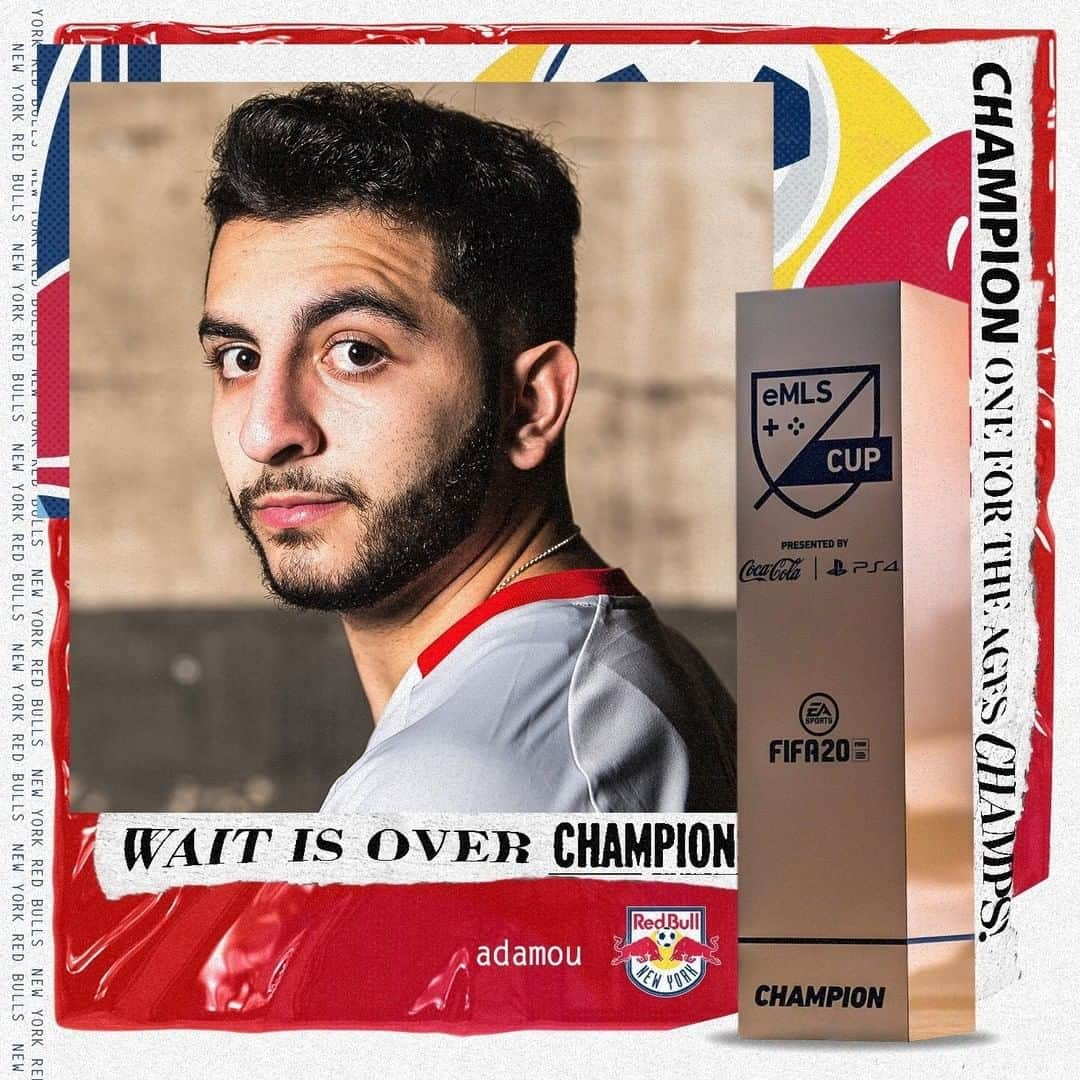 Major League Soccerさんのインスタグラム写真 - (Major League SoccerInstagram)「The CHAMP is here! 🎮 🏆 Your 2020 @emlsgaming Cup Champion is @gadamou10 of the @newyorkredbulls!」6月29日 7時24分 - mls