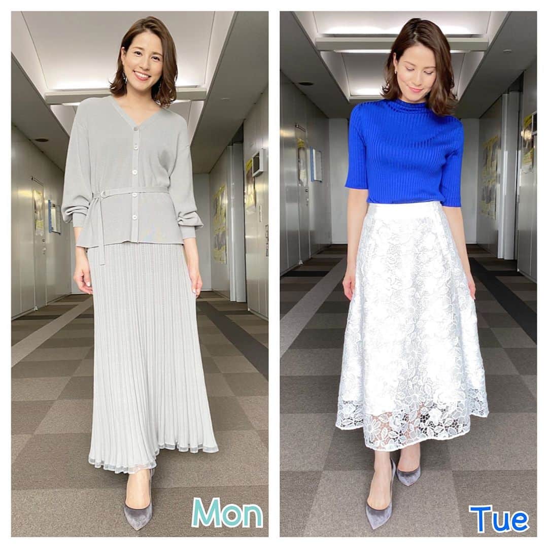 永島優美さんのインスタグラム写真 - (永島優美Instagram)「* 👗Weekly Coordinate（6/8-）👠 * どんよりしたお天気が続いていますが 鮮やかな青ニットに 気持ちがシャキッとしました🐳 * このあと19時からはジャンクスポーツ！ お楽しみください♪ - - - - - - - - - - - - - - - - - - - - - - - 👗#weeklyコーデ （Mon＆Tue ▶︎ Wed＆Thu ▶︎ Fri＆Sun） #coordinate #めざましテレビ #ジャンクスポーツ」6月14日 18時49分 - yuumi_nagashima