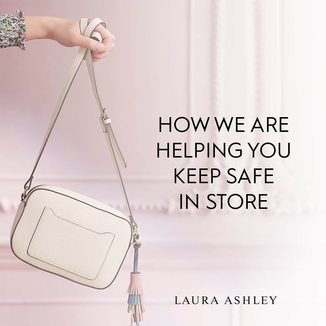 ローラアシュレイのインスタグラム：「Health and safety is our number one priority when we begin the phased reopening of our stores from 15th June. We want our customers and our staff to feel as comfortable as possible, so we're working hard to introduce new measures to ensure a safe and clean environment in-store.  Our updated safety precautions include social distancing rules, enhanced cleaning & sanitisation procedures and protective equipment for all staff.  We thank you for your patience and support whilst we make adjustments during these times.  For more information on your local store, visit lauraashley.com/store-reopenings」