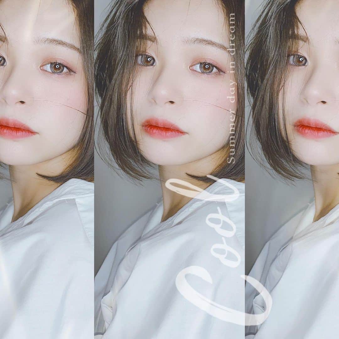 水木あおのインスタグラム：「b6のHOTのフィルター 外カメやってみた。 . このフィルターめちゃめちゃ 盛れるし良い！ . . 【カラコン:ダイヤモンドラッシュ  カラー:アシュレイ】 . #b612 #フィルター #ボブ  #ショートボブ #メイク #カラコン」