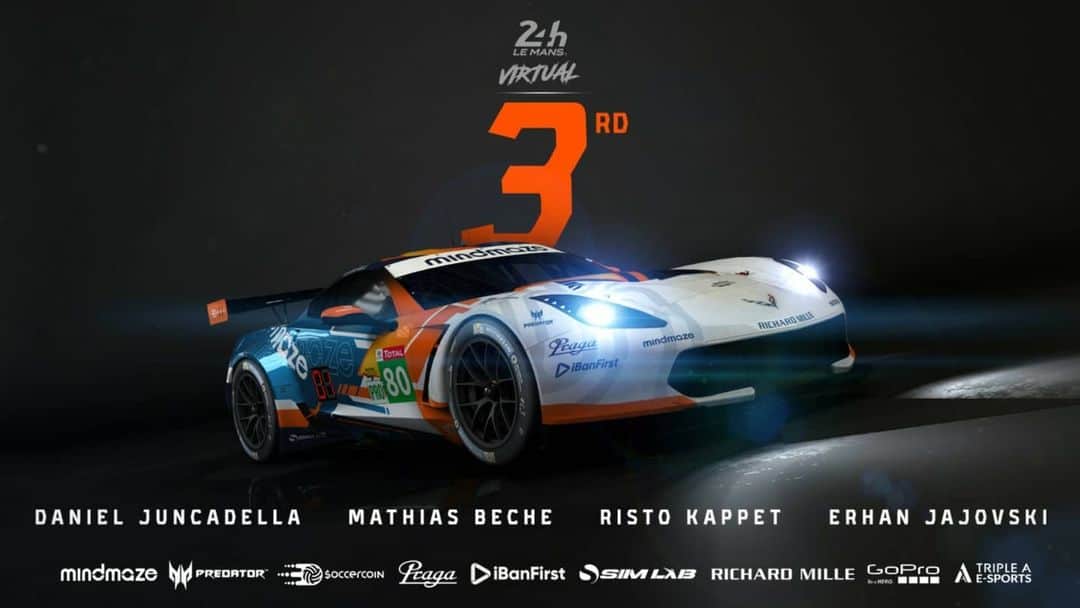 ロマン・グロージャンのインスタグラム：「Congrats @r8gesports on finishing 3rd for the first virtual 24H of Le Mans. What an event and what a performance from our drivers Thanks to our partners that help us make this possible.  #r8g #esports #simracing #24hdumans」