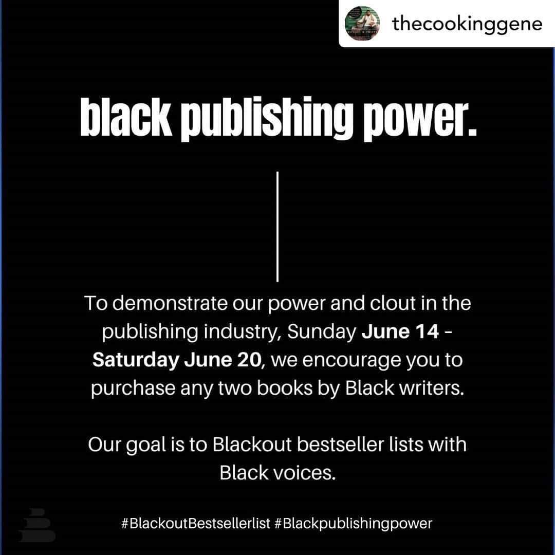 Grace Bonneyのインスタグラム：「An action for this week via • @thecookinggene Please read Michael’s post in these slides and following here ▶️▶️ “JUNE 14-JUNE 20  PLEASE READ ALL FRAMES!  LEAVE THOSE STELLAR REVIEWS.  MAKE BOOKS BY BLACK AUTHORS TAKE OVER THE BESTSELLER LISTS. Spread the joy. Especially for authors who could use a serious boost. Let me know below who to follow and support!  SUPPORT FRIENDS WHO ARE AUTHORS!  TELL PEOPLE WHY THE BOOK IS IMPORTANT. SUPPORT diverse voices!!! IF YOU WANT TO PARTICIPATE WITHOUT BREAKING THE BANK, RECOMMEND BOOKS AND LEAVE GREAT REVIEWS ON AMAZON, B&N ETC.  #TheCookingGene see Mahagony Books @mahoganybooks or ask to order it at your local bookseller. See link to B&N in profile header or see Amazon! Thank you.” I’ll be sharing more books here on this feed all week (see my pinned story above). But of course be sure to read and support @kristinagillfood and the story she shared on Friday over at her feed ♥️ #blackbooks #blackbookstagram#blackoutbestsellerlist #blackpublishing power」