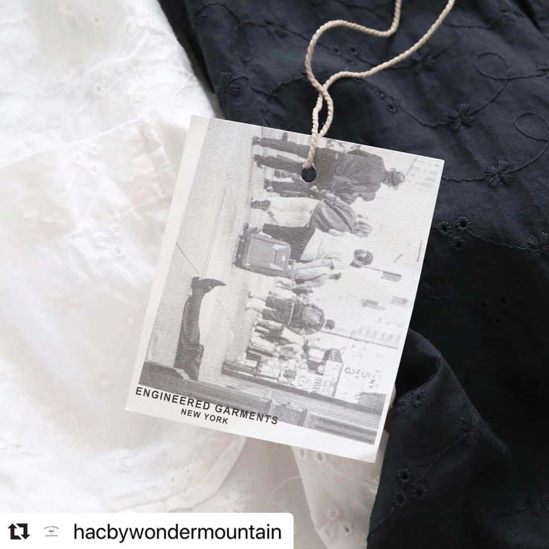 wonder_mountain_irieさんのインスタグラム写真 - (wonder_mountain_irieInstagram)「#Repost @hacbywondermountain with @make_repost ・・・ _ Engineered Garments / エンジニアードガーメンツ “Camp Shirt for Woman - Floral Eyelet” ￥34,100- _ 〈online store / @digital_mountain〉 https://www.digital-mountain.net/shopdetail/000000009608/ _ 【オンラインストア#DigitalMountain へのご注文】 *24時間注文受付 *送料無料 tel：084-983-2740 _ We can send your order overseas. Accepted payment method is by PayPal or credit card only. (AMEX is not accepted)  Ordering procedure details can be found here. >> http://www.digital-mountain.net/smartphone/page9.html _ blog > http://hac.digital-mountain.info _ #HACbyWONDERMOUNTAIN 広島県福山市明治町2-5 2階 JR 「#福山駅」より徒歩15分 (水・木 定休) _ #ワンダーマウンテン #japan #hiroshima #福山 #尾道 #倉敷 #鞆の浦 近く _ 系列店：#WonderMountain @wonder_mountain_irie _ #EngineeredGarments  #エンジニアードガーメンツ #NEPENTHES #ネペンテス」6月15日 10時20分 - wonder_mountain_